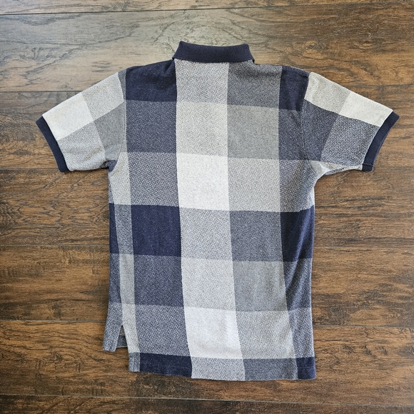 Vintage 90s Hunt Club Large Scale Check Polo Shirt Size Medium - Picture 3 of 4